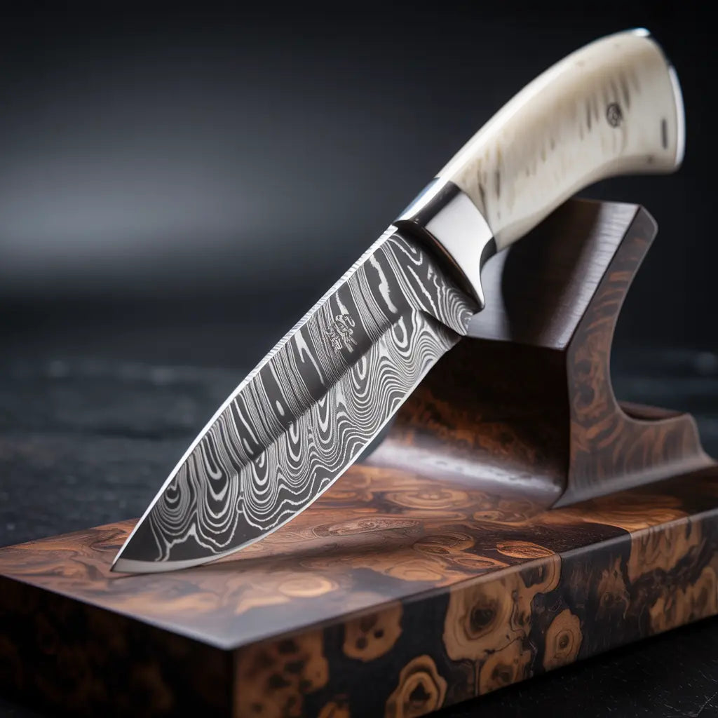 Damascus Bone Handle Knife