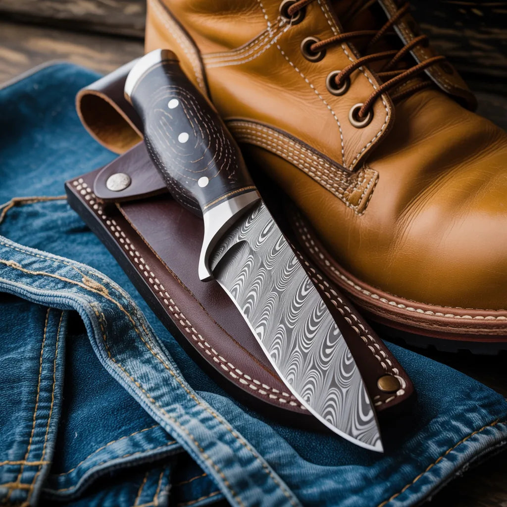 Damascus Boot Knife