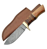 Artisan Fixed Blade Hunting Knife with Olive Wood Handle