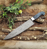 BlueRift Edge – Ripple Pattern Damascus Utility Blade