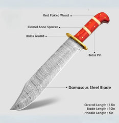 Crimson Valor Damascus Kukri Hunting Knife