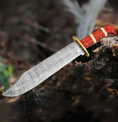 Crimson Valor Damascus Kukri Hunting Knife