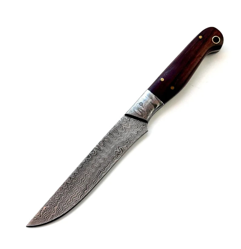 Ironroot Legacy Handmade Damascus Steak Knife – 5 Non-Serrated Full-Tang with Premium Wood Handle