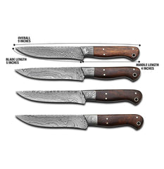 Ironroot Legacy Handmade Damascus Steak Knife – 5 Non-Serrated Full-Tang with Premium Wood Handle