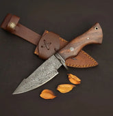 Ironwood Damascus Hunting Knife