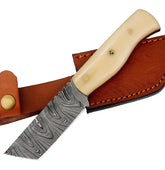 IvoryEdge Tanto – Damascus Fixed Blade with Camel Bone Handle
