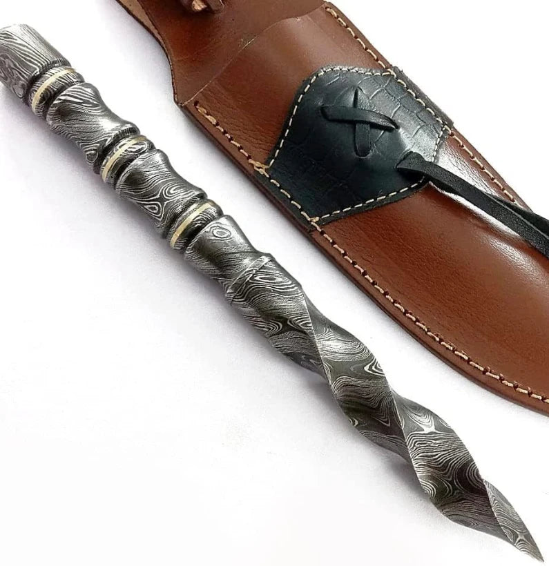 Oblivion Coil Damascus Tri-Edge Dagger