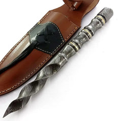 Oblivion Coil Damascus Tri-Edge Dagger