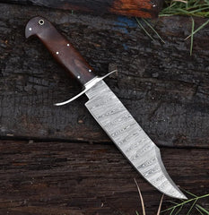 Scout’s Edge 13 Damascus Steel Bowie with Walnut Handle