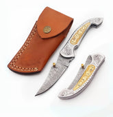 ShadowCrafter 7.4″ Damascus Folding Knife with Liner Lock