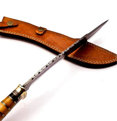 Solar Reign – Damascus Kukri with Camel Bone Handle