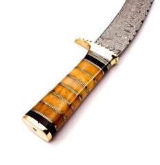 Solar Reign – Damascus Kukri with Camel Bone Handle
