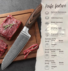 TimberEdge Precision Trio – VG10 Core Culinary Knife Set