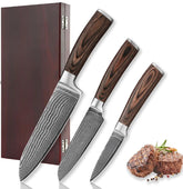 TimberEdge Precision Trio – VG10 Core Culinary Knife Set