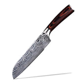 WaveForge 7” Damascus Chef Knife – Rosewood Handle