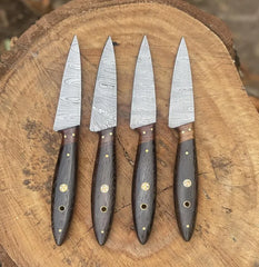 WengiForge Damascus Steak Knife Set – 4-Piece Handcrafted