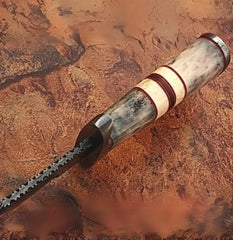 White Deer Classic Damascus Bowie Knife with Bone Handle