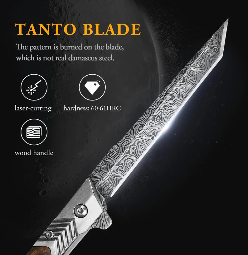 3.7″ Slim Folding Knife with Tanto Blade & Liner Lock