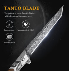 3.7″ Slim Folding Knife with Tanto Blade & Liner Lock