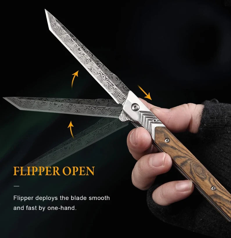 3.7″ Slim Folding Knife with Tanto Blade & Liner Lock