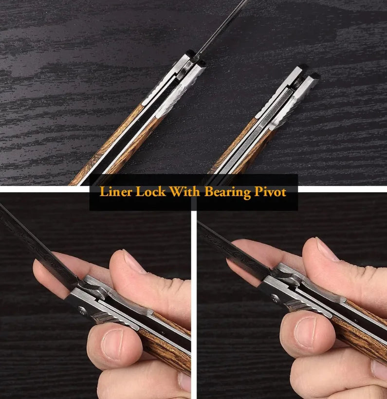 3.7″ Slim Folding Knife with Tanto Blade & Liner Lock