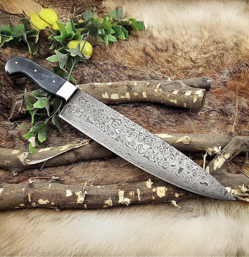 BlueRift Edge – Ripple Pattern Damascus Utility Blade