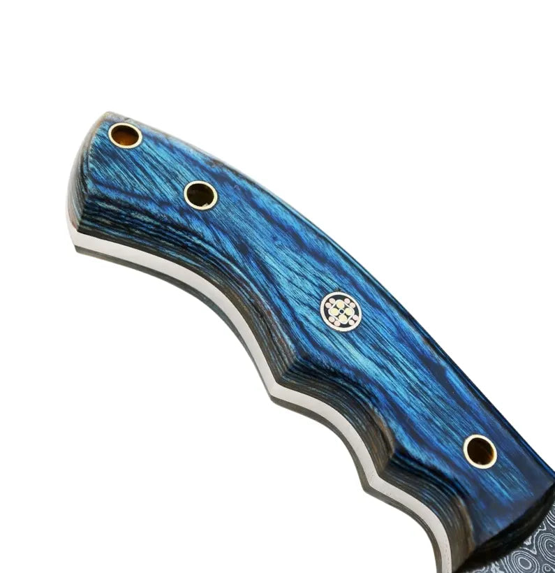 BlueSpiral Tracker – Damascus Steel Survival Knife
