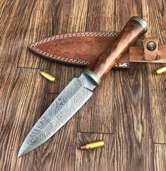 Crimson Root – Damascus Steel Boot Knife