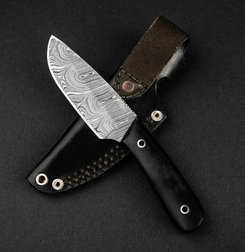 EDC Fixed Blade Damascus Steel Knife