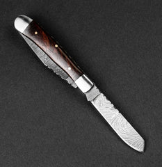 Falcon Damascus Steel 2-Blade Folding Pocket Knife
