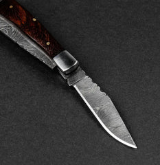 Falcon Damascus Steel 2-Blade Folding Pocket Knife