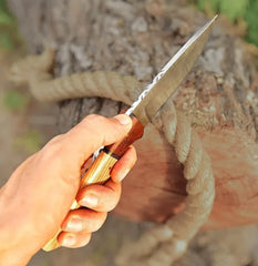 Fixed Blade Huntpro Skinning Knife with Olive & Rosewood Handle