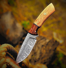 Fixed Blade Huntpro Skinning Knife with Olive & Rosewood Handle