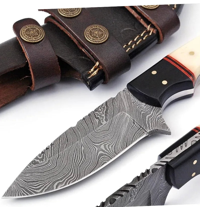 Handmade Tracker Knife – 8″ Full Tang Fixed Blade with Bone Handle