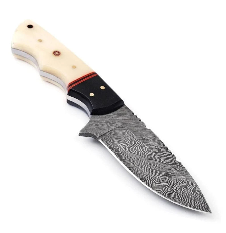 Handmade Tracker Knife – 8″ Full Tang Fixed Blade with Bone Handle