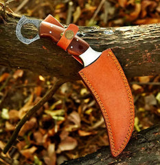 Handmade Damascus Steel Karambit Knife with Rosewood Handle