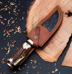 Handmade Knife with Deer Antler Handle