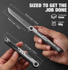 IronQuill – Slim Damascus Tanto EDC Knife
