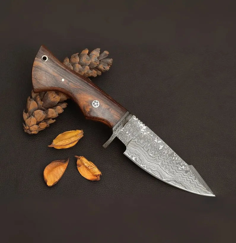 Ironwood Damascus Hunting Knife