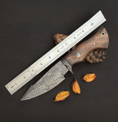 Ironwood Damascus Hunting Knife