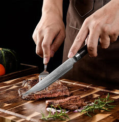 Kyodai 6-Piece Damascus Dining Knife Set – VG10 Core, Pakka Handle