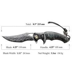 Legion Forge – Damascus Hunting Knife with Stained Maple Handle