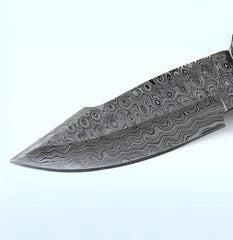 Obsidian Trail – Damascus Raindrop Bushcraft Knife