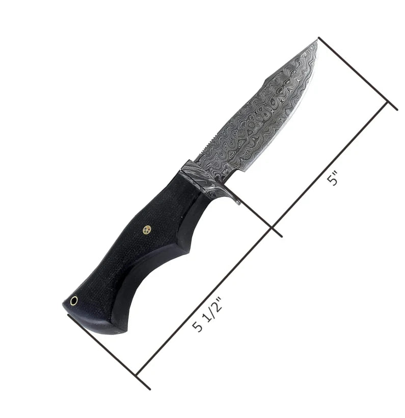 Obsidian Trail – Damascus Raindrop Bushcraft Knife