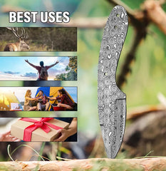 RainCore Forge – Damascus Hunting Knife Blank