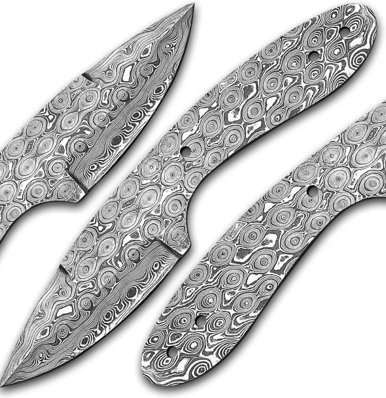 RainCore Forge – Damascus Hunting Knife Blank