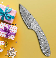 RainCore Forge – Damascus Hunting Knife Blank