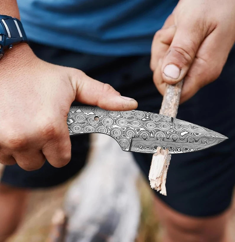 RainCore Forge – Damascus Hunting Knife Blank