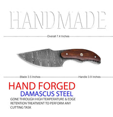 Ridgeback 7.5″ Damascus Fixed Blade Skinning Knife