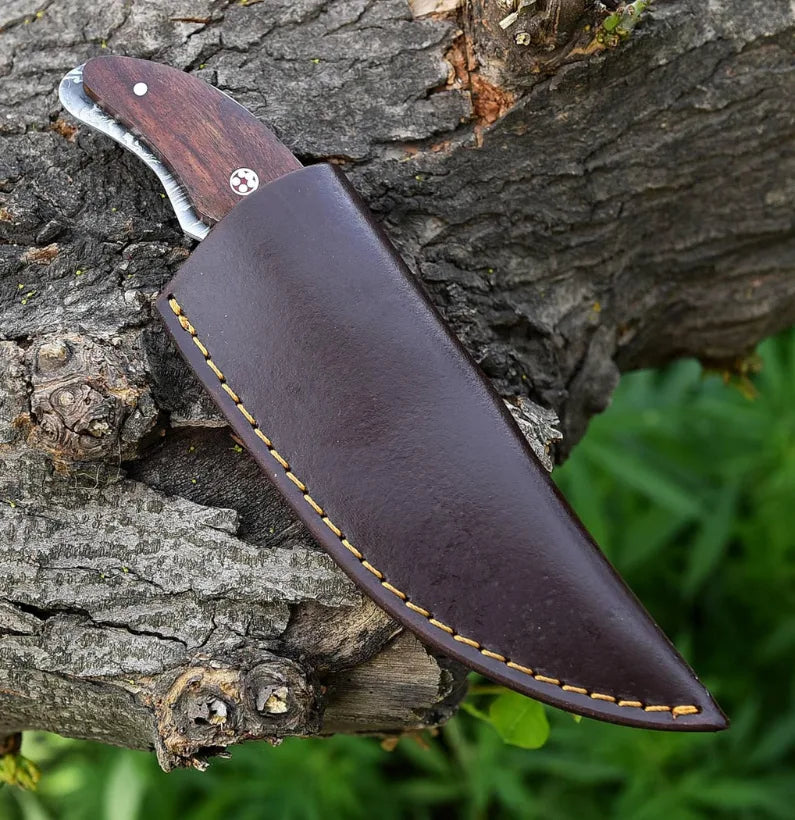 Ridgeback 7.5″ Damascus Fixed Blade Skinning Knife